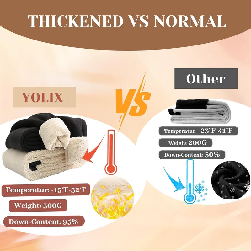 YOLIX 2 Pack Thick Fleece Lined Leggings Women with Pockets, Winter Black High Waisted Thermal Warm Yoga Pants - Image 2